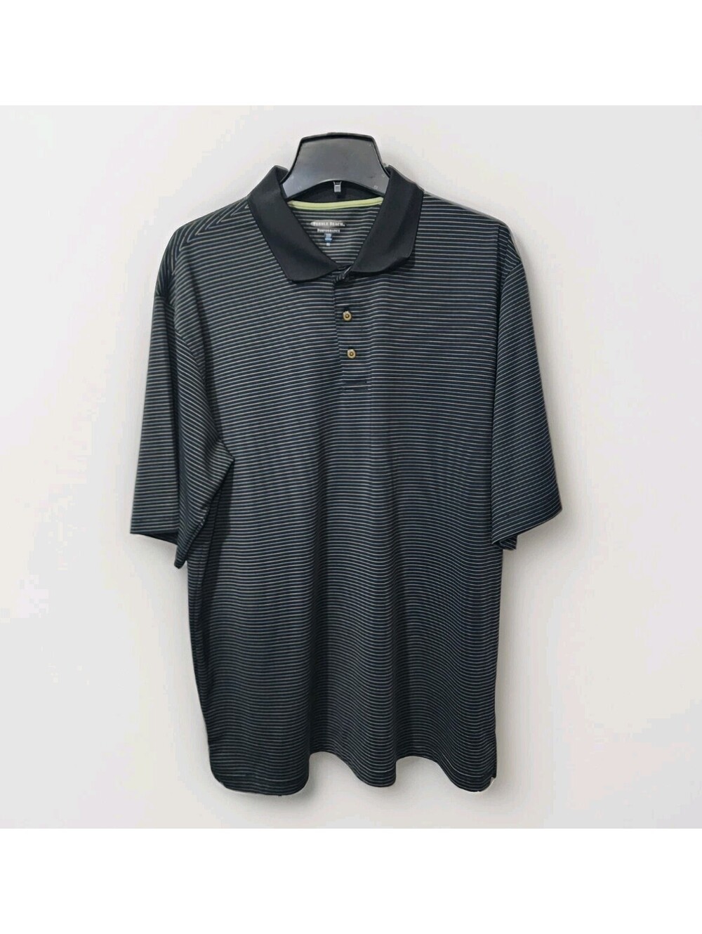 Pebble Beach Men's XL Golf Polo Shirt Short Sleeve Black Performance